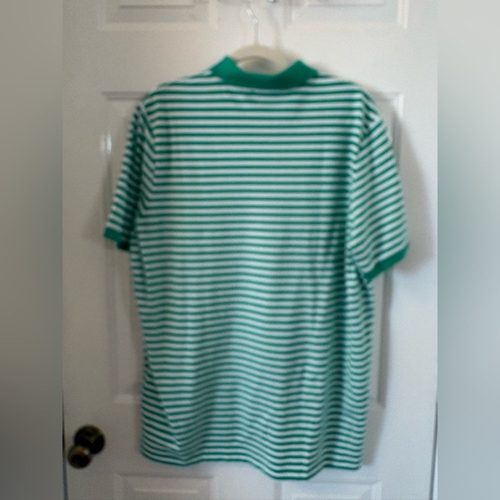 Ralph Lauren Green and White Striped Classic Fit NWT Polo Shirt Large - Picture 7 of 8
